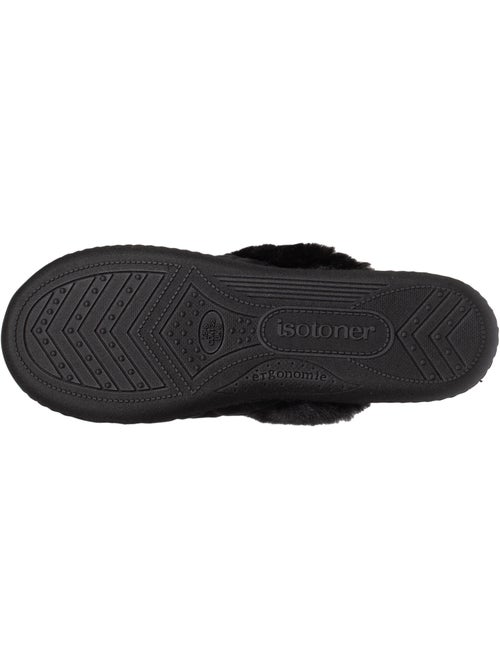 Chaussons mules en microvelours matelassé femme isotoner - Kiabi