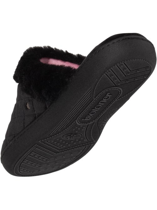 Chaussons mules en microvelours matelassé femme isotoner - Kiabi