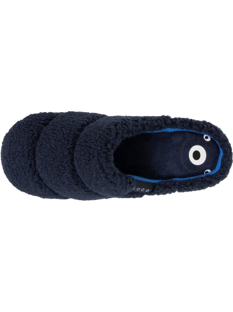 Chaussons mules en sherpa, semelle ergonomique confort garçon isotoner Bleu marine - Kiabi