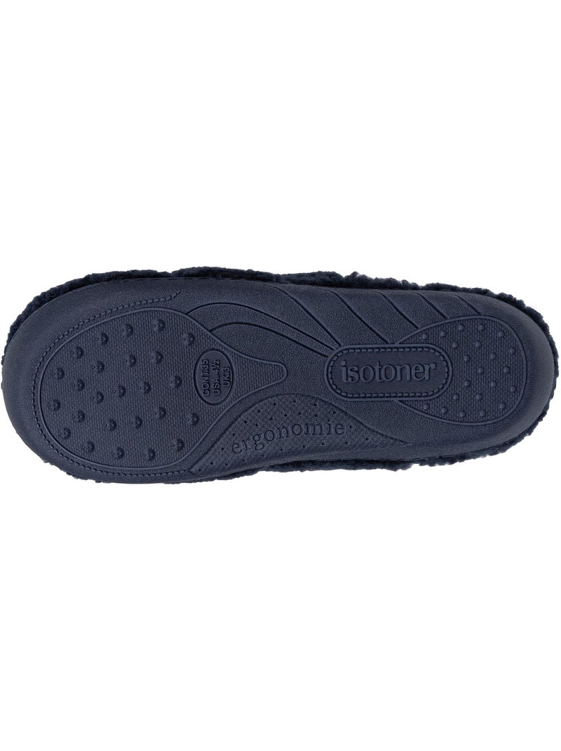 Chaussons mules en sherpa, semelle ergonomique confort garçon isotoner Bleu marine - Kiabi