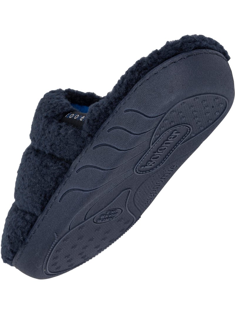 Chaussons mules en sherpa, semelle ergonomique confort garçon isotoner Bleu marine - Kiabi
