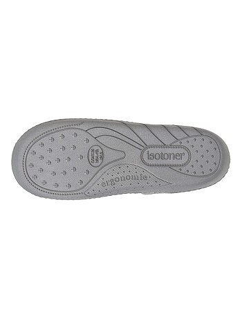 Chaussons mules en tissu polaire, semelle ergonomique confort fille Isotoner