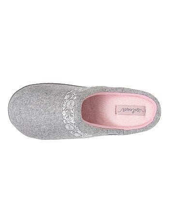 Chaussons mules en tissu polaire, semelle ergonomique fille Isotoner