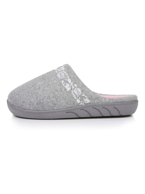 Chaussons mules en tissu polaire, semelle ergonomique fille Isotoner - Kiabi