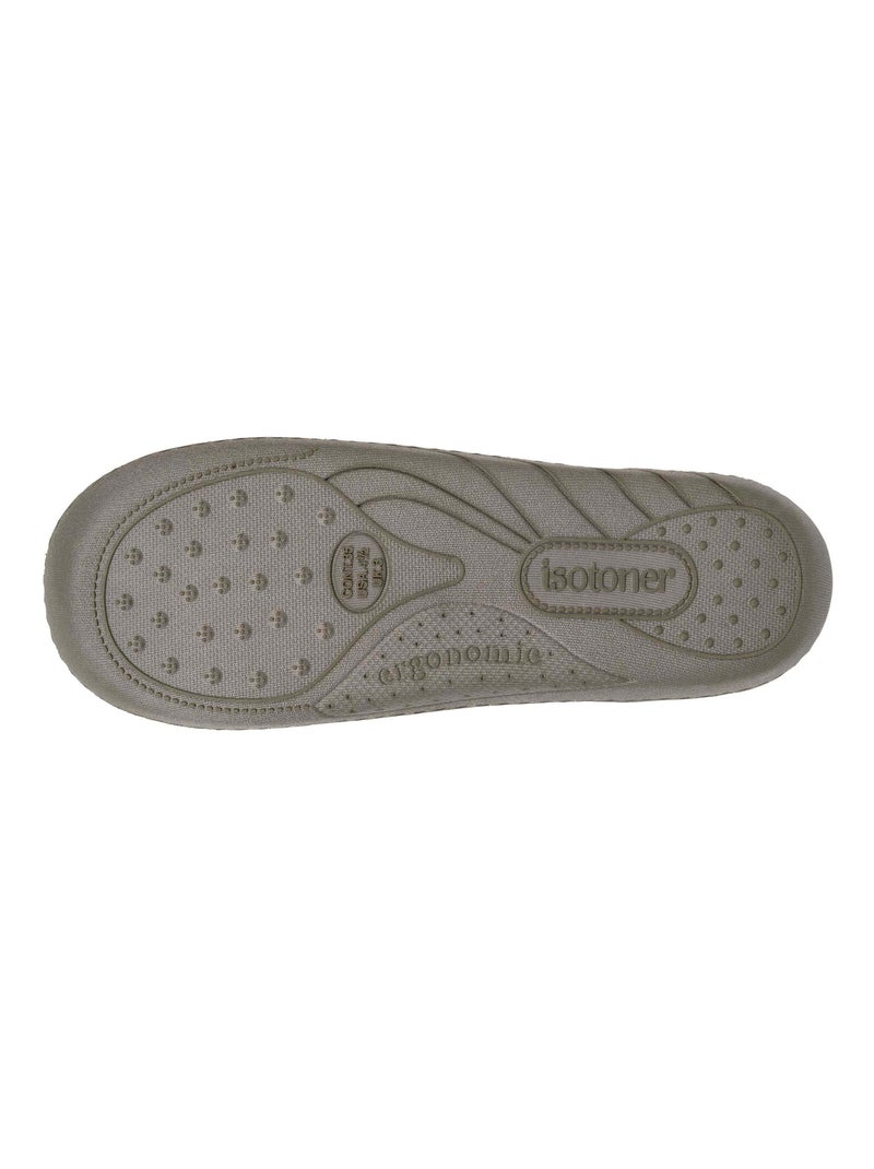 Chaussons mules en tissu polaire, semelle ergonomique garçon Isotoner Kaki - Kiabi