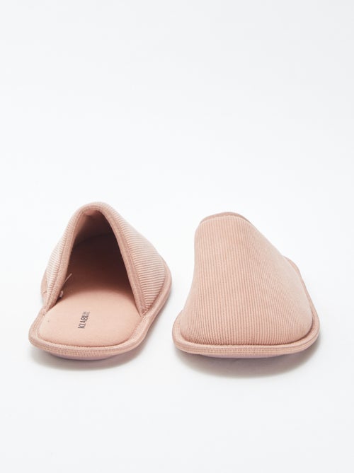 Chaussons mules en velours - Kiabi