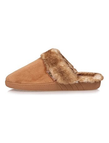 Chaussons mules en velours, semelle ultra confort femme Isotoner