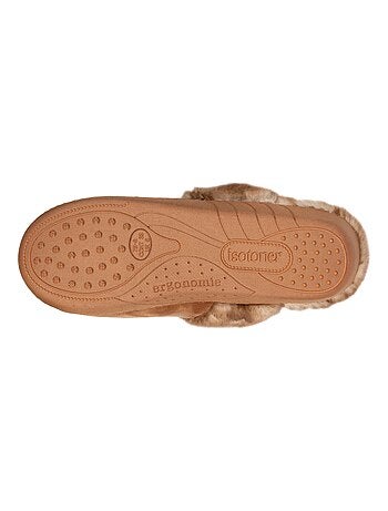 Chaussons mules en velours, semelle ultra confort femme Isotoner