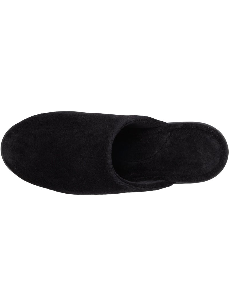 Chaussons mules en velours ultra doux femme isotoner Noir - Kiabi