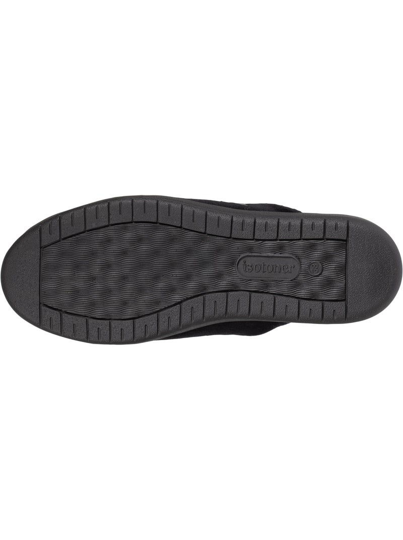 Chaussons mules en velours ultra doux femme isotoner Noir - Kiabi