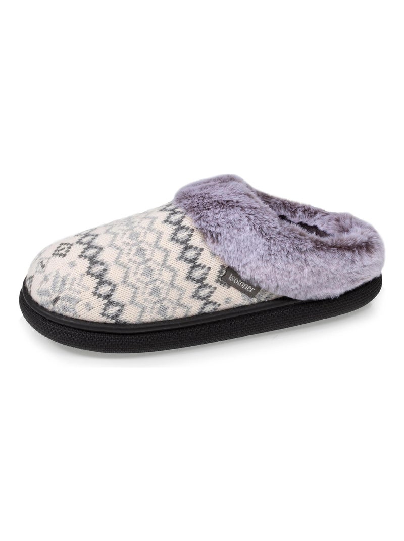 Chaussons mules  femme Isotoner Beige gris - Kiabi