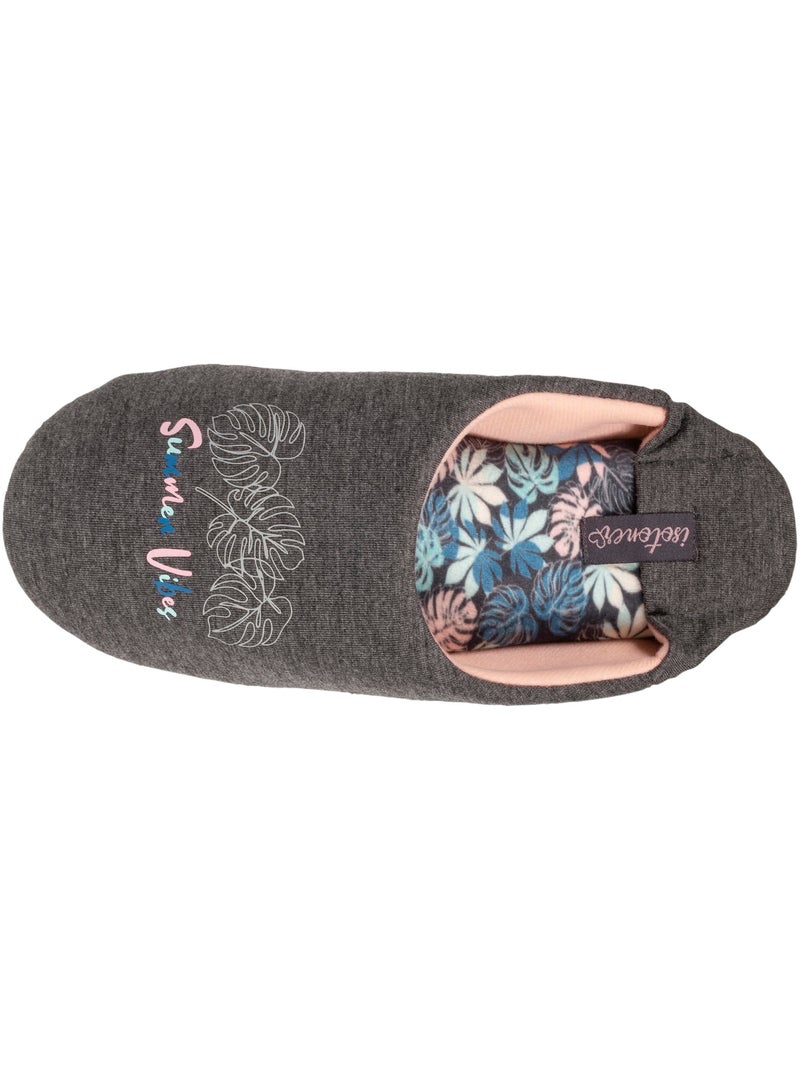 Chaussons mules  femme Isotoner Gris chiné - Kiabi