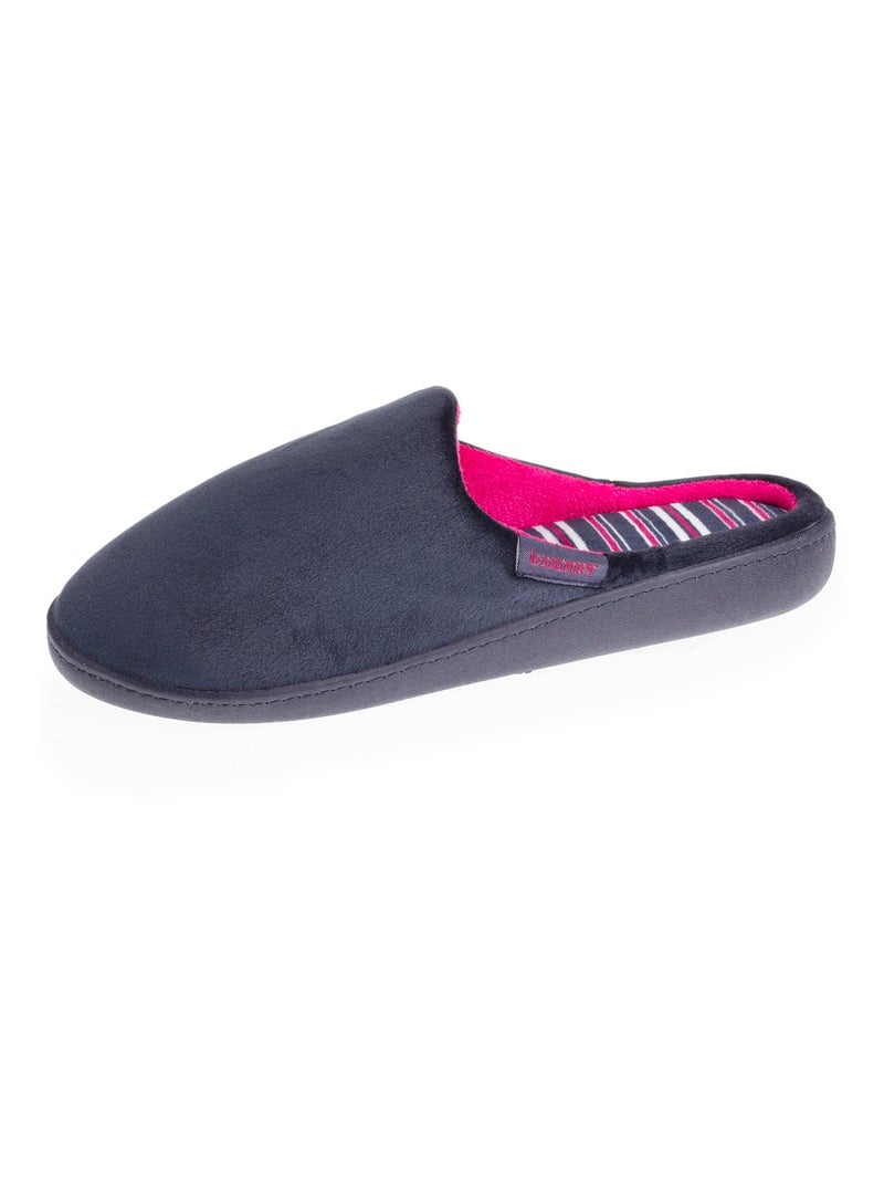 Chaussons mules femme marine et rayures Isotoner Bleu marine - Kiabi