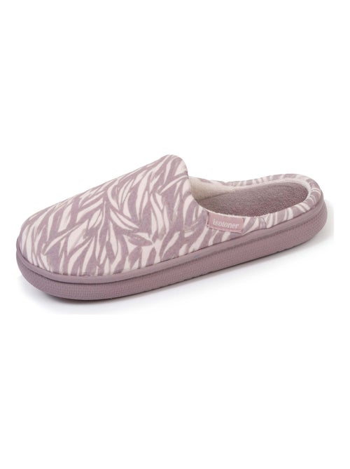 Chaussons mules femme xtra bloup rose zèbre Isotoner - Kiabi