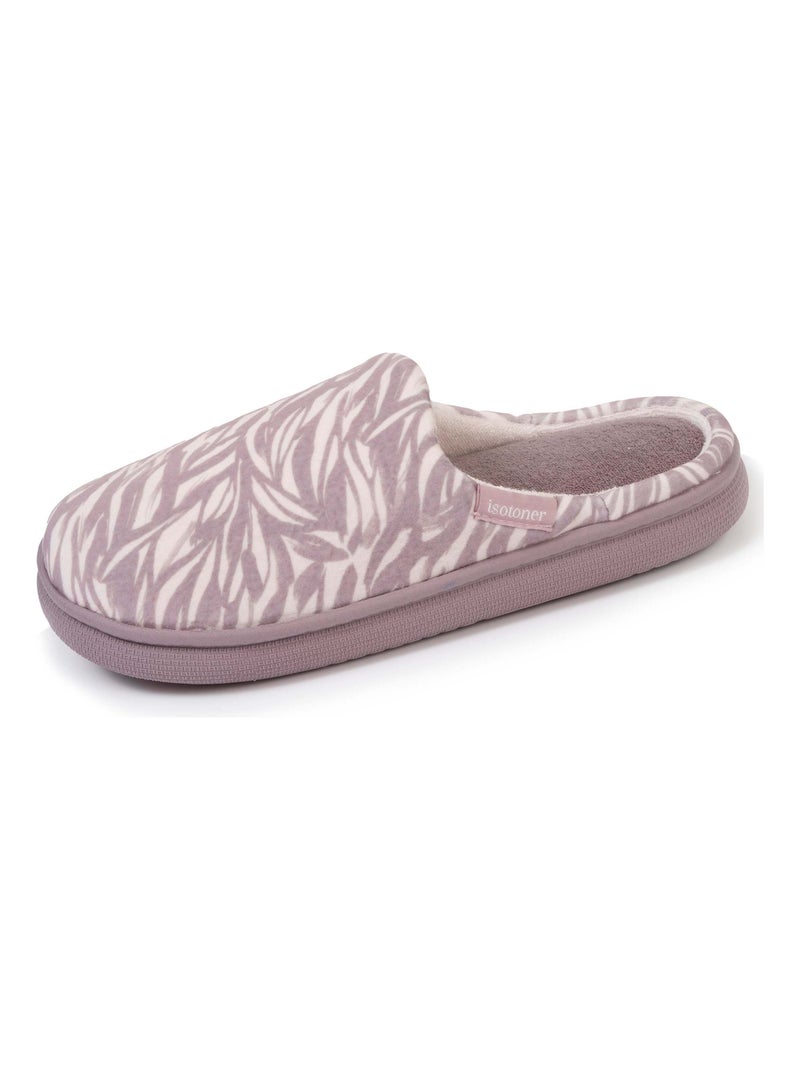 Chaussons mules femme xtra bloup rose zèbre Isotoner Taupe - Kiabi