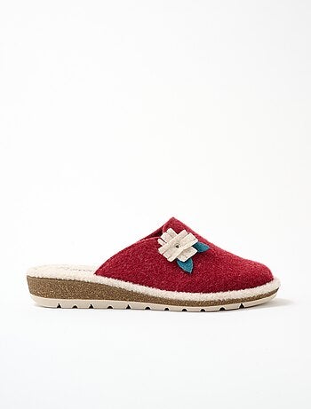 Chaussons mules feutrine largeur confort