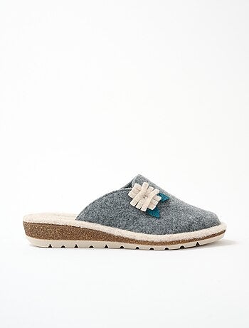 Chaussons mules feutrine largeur confort