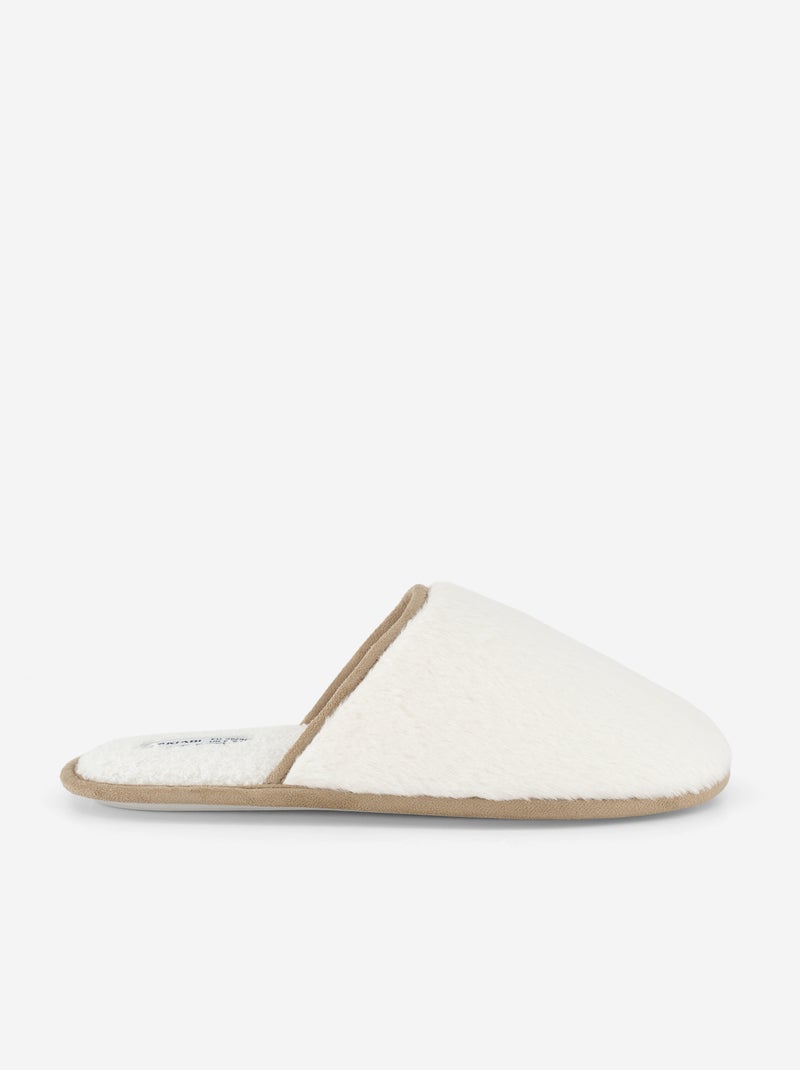 Chaussons mules fourrés Beige - Kiabi