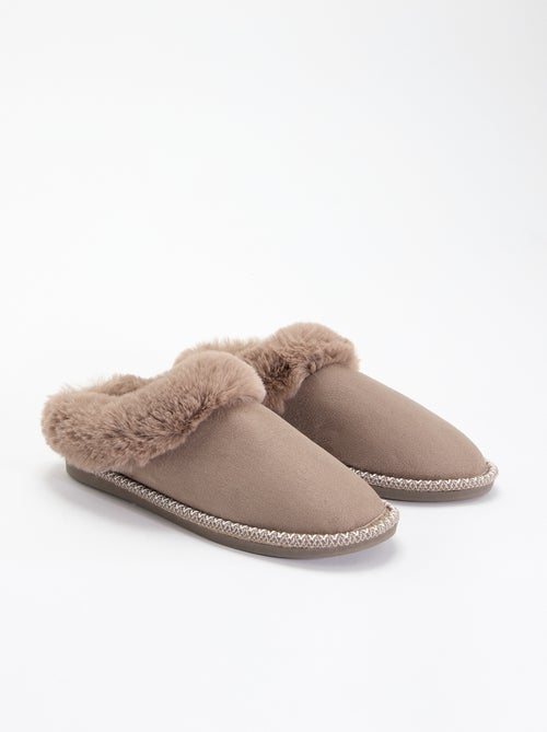 Chaussons mules fourrés - Kiabi