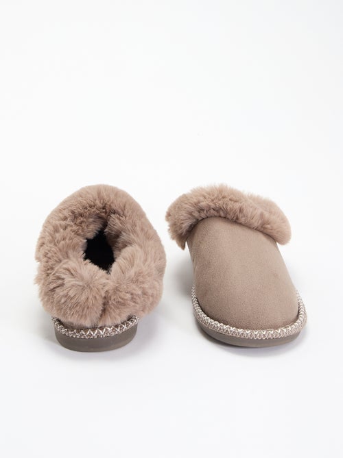 Chaussons mules fourrés - Kiabi