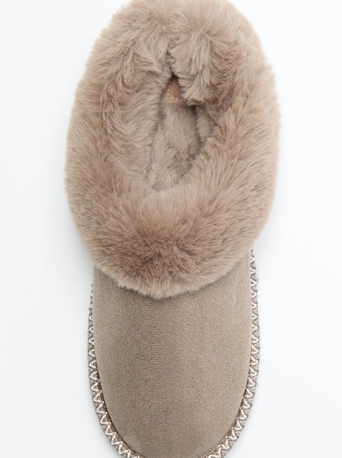 Chaussons mules fourrés - Kiabi