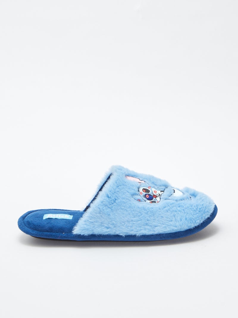 Chaussons mules fourrés 'Stitch' Bleu - Kiabi