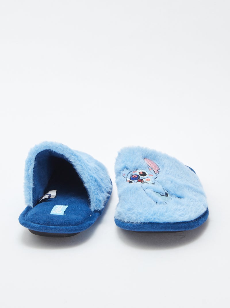 Chaussons mules fourrés 'Stitch' Bleu - Kiabi