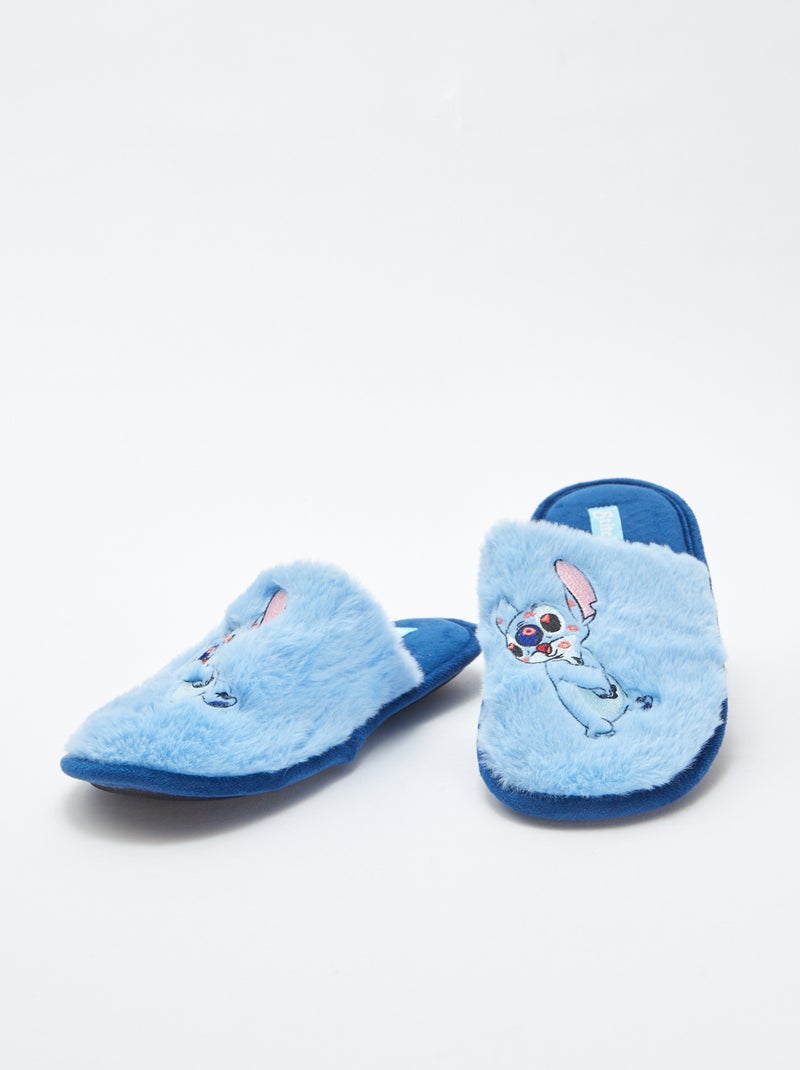 Chaussons mules fourrés 'Stitch' Bleu - Kiabi