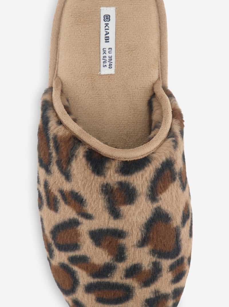 Chaussons mules fourr?s Marron - Kiabi