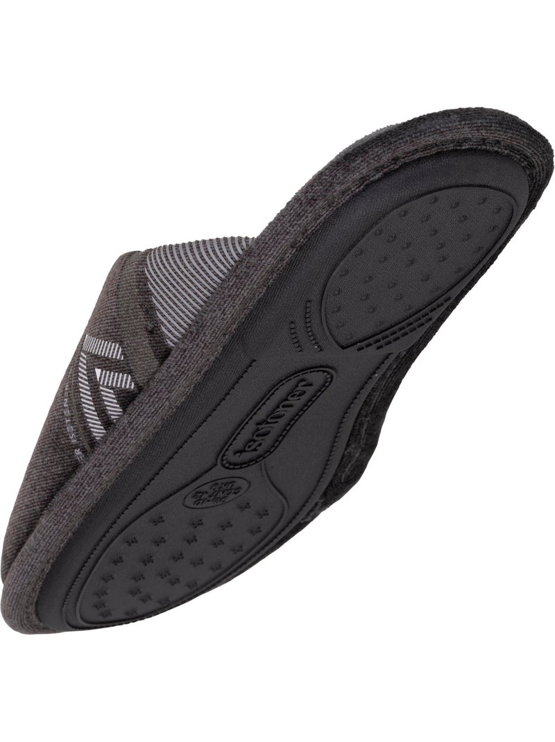 Chaussons mules  homme Isotoner Gris chiné - Kiabi