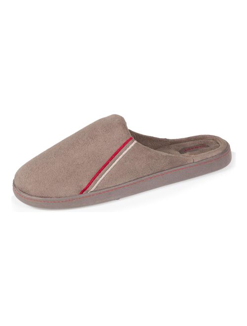 Chaussons Mules Homme Taupe Brodées - Kiabi