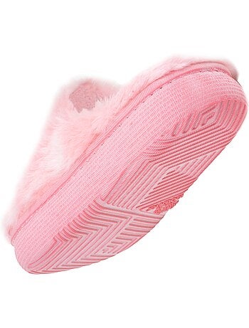Chaussons mules imitation fourrure semelle bloup extra fille isotoner