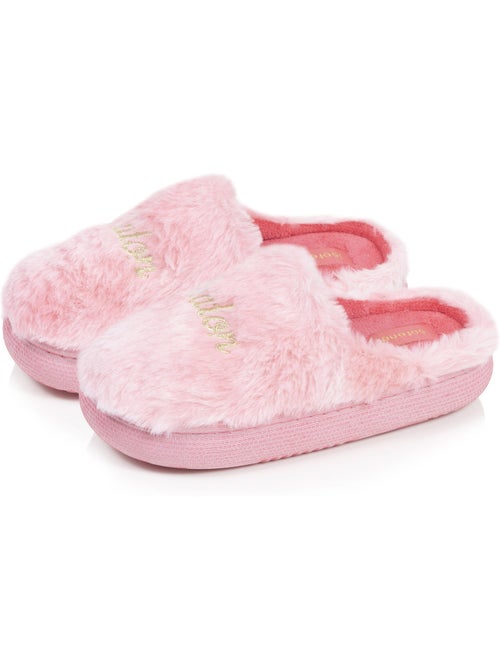 Chaussons mules imitation fourrure semelle bloup extra fille isotoner - Kiabi Chaussons mules imitation fourrure semelle bloup extra fille isotoner - Kiabi