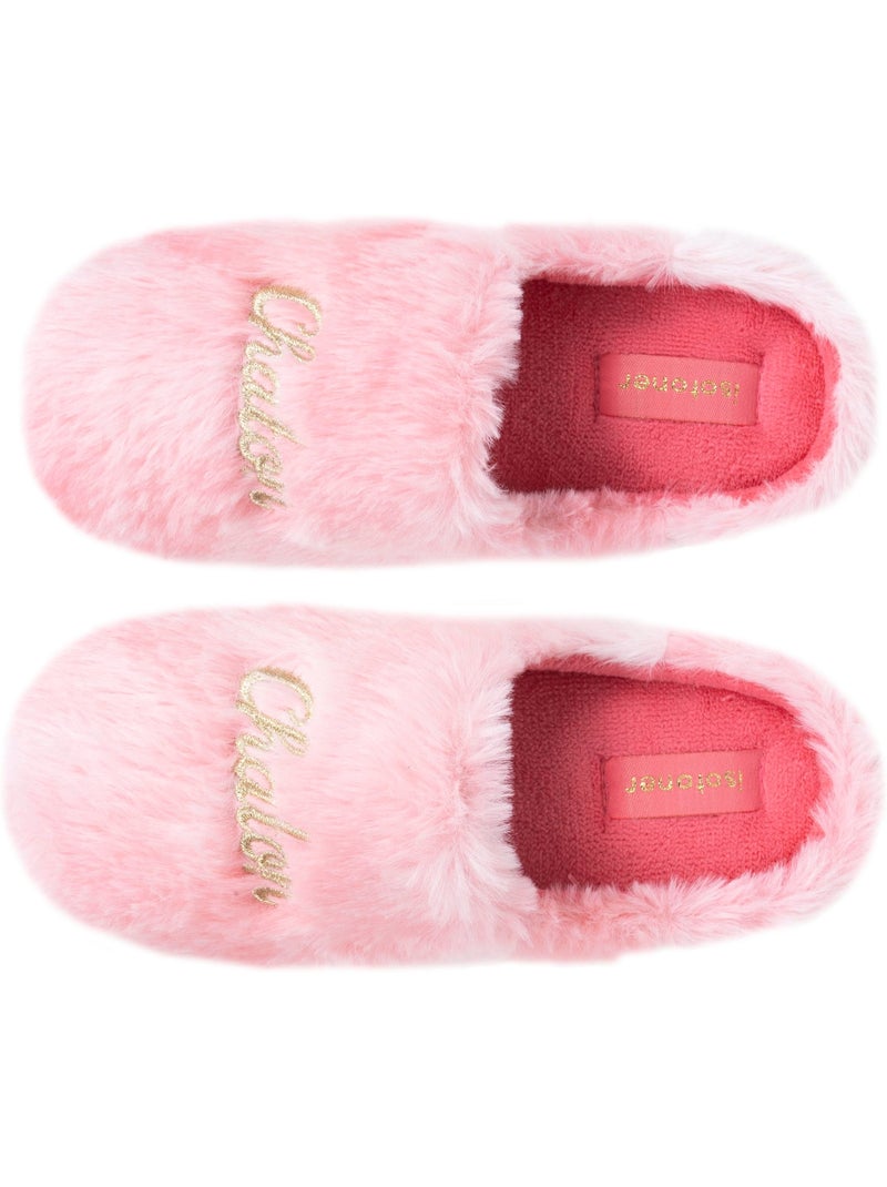 Chaussons mules imitation fourrure semelle bloup extra fille isotoner Rose - Kiabi