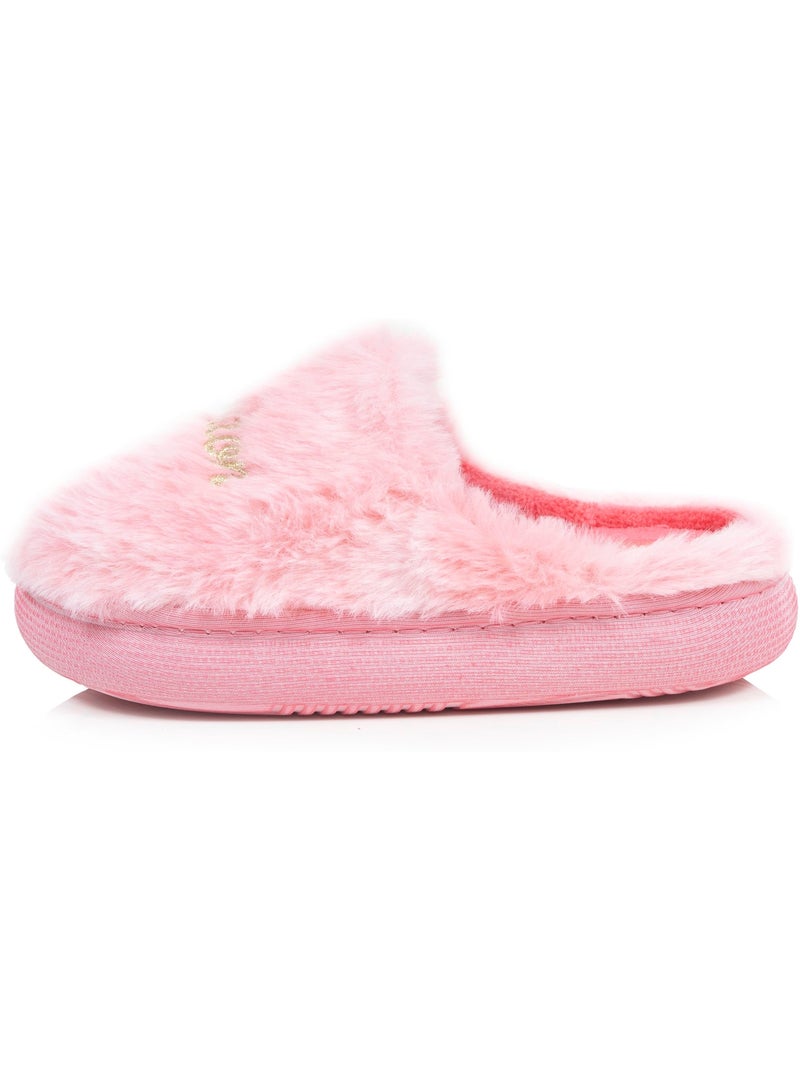 Chaussons mules imitation fourrure semelle bloup extra fille isotoner Rose - Kiabi
