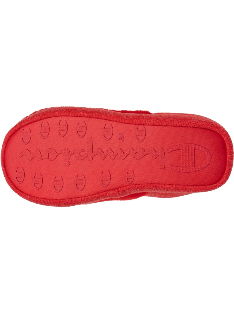 Chaussons mules immitation fourure doux pantoufle femme Champion Rouge tomate - Kiabi