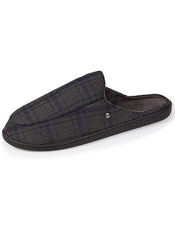 Chaussons mules imprimé à carreaux homme