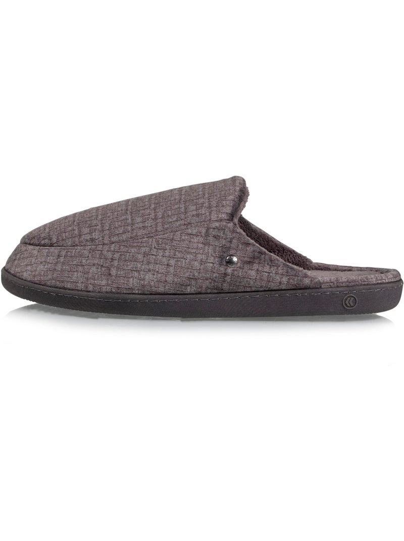 Chaussons mules imprimé à carreaux homme Gris - Kiabi