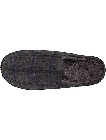 Chaussons mules imprimé à carreaux homme isotoner