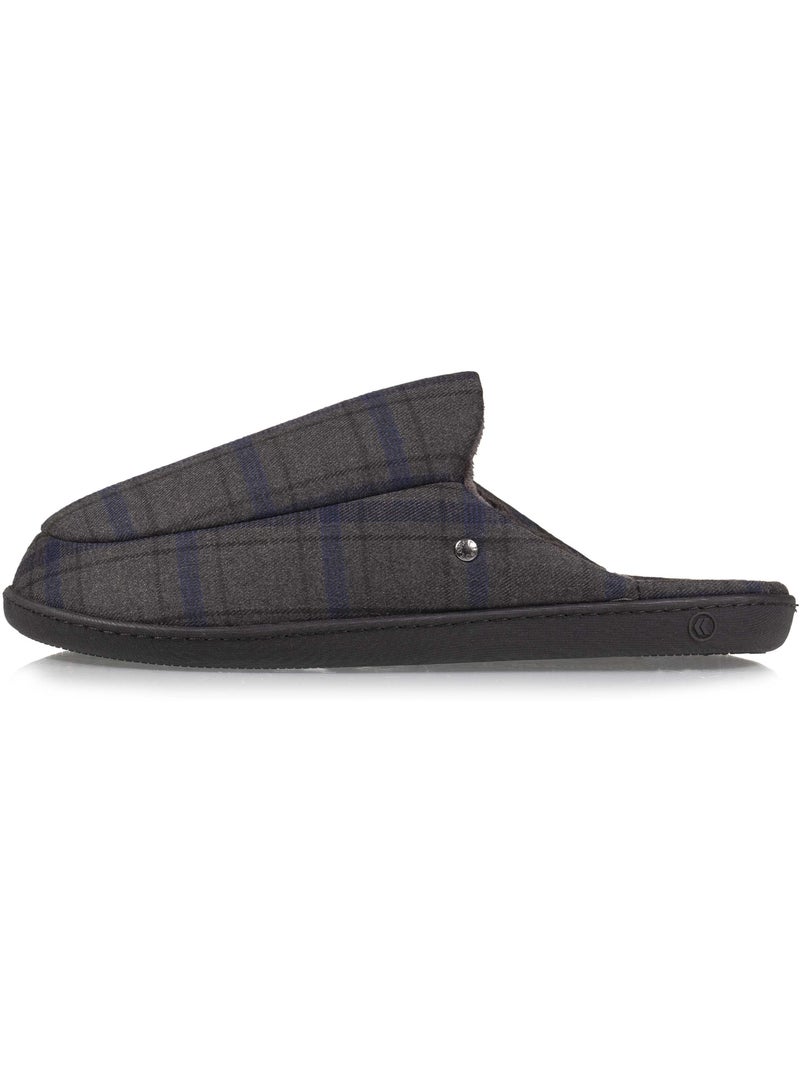 Chaussons mules imprimé à carreaux homme isotoner Gris - Kiabi