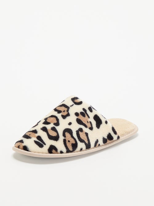 Chaussons mules imprimé léopard - Kiabi