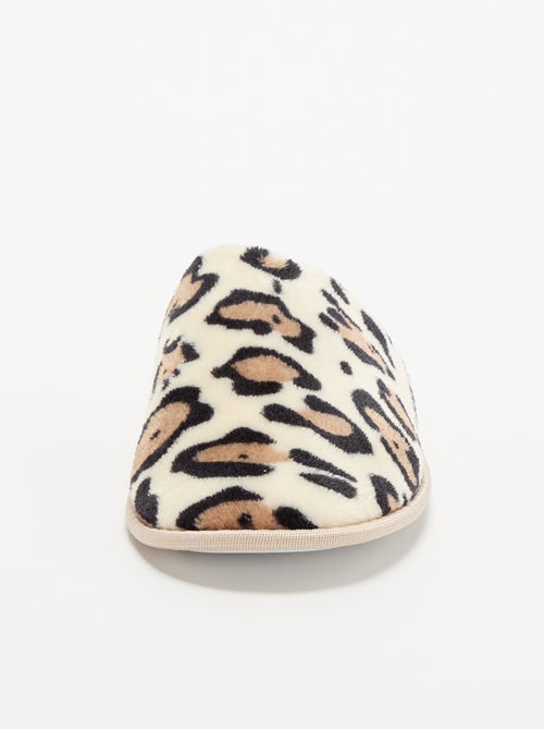Chaussons mules imprimé léopard - Kiabi