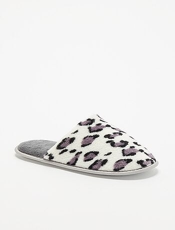 Chaussons mules imprimé léopard
