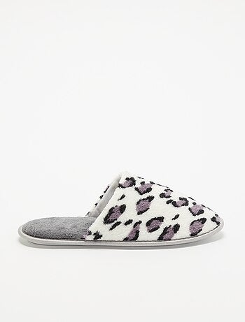 Chaussons mules imprimé léopard