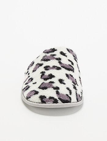 Chaussons mules imprimé léopard