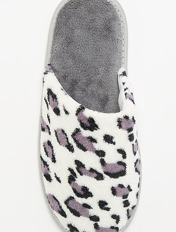 Chaussons mules imprimé léopard