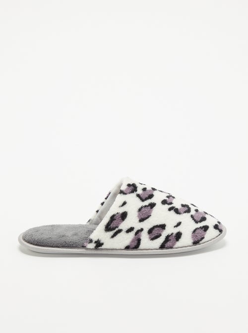 Chaussons mules imprimé léopard - Kiabi