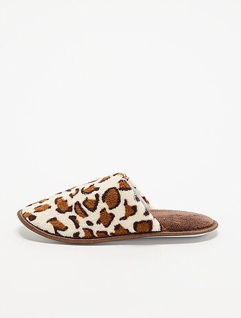 Chaussons mules imprimé léopard