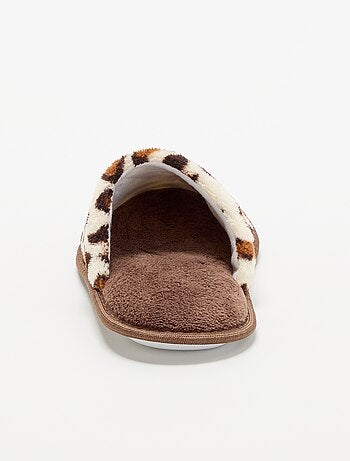 Chaussons mules imprimé léopard