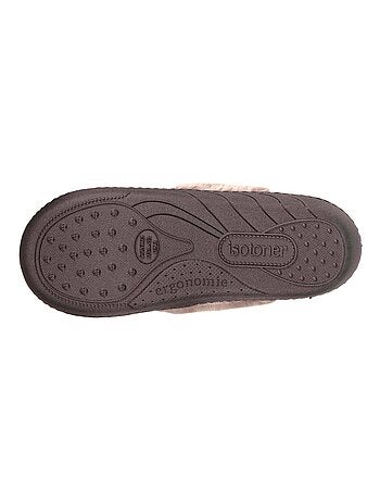 Chaussons mules irisé et imitation fourrure fille Isotoner